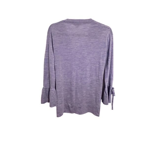 J Crew Womens Purple Vneck Knit Sweater XS 100% Merino Wool Cozy Casual Winter - Picture 2 of 7